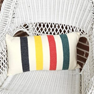 Vintage~~Authentic~~Pendleton~~ Trapper Style~~Blanket Pillow Cover Only~~ 100% Wool~~Handmade~~22 x 12 Inches~~