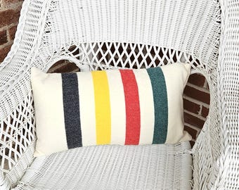 Vintage~~Authentic~~Pendleton~~ Trapper Style~~Blanket Pillow Cover Only~~ 100% Wool~~Handmade~~22 x 12 Inches~~