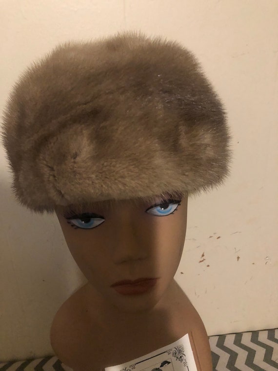 Greyish Mink Fur Hat - image 1