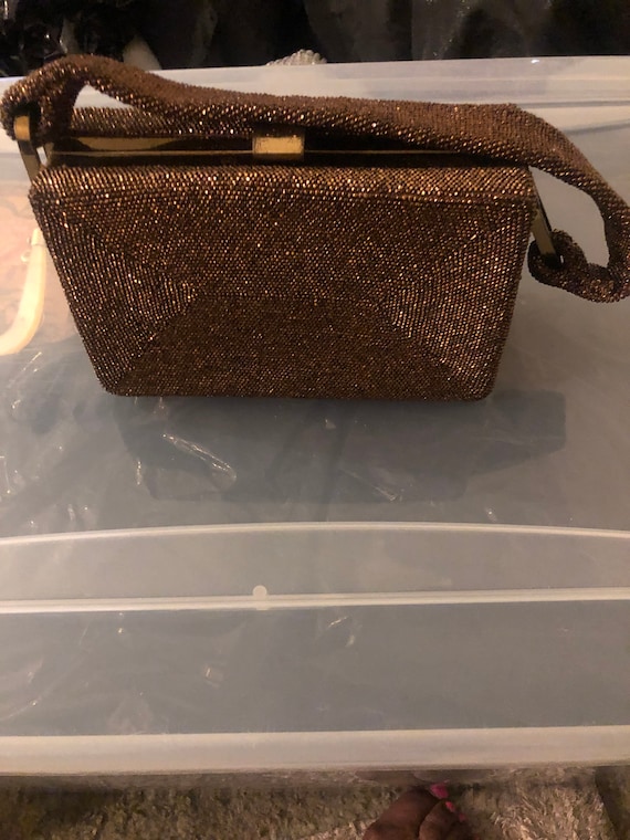 Bronze DuBonnet Beaded Handbag - image 1