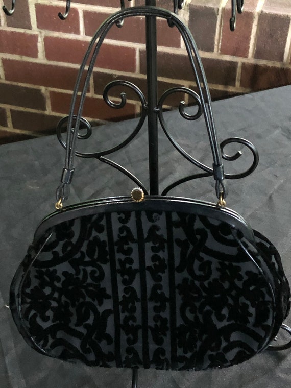 Vintage Black Brocade Coblentz Purse
