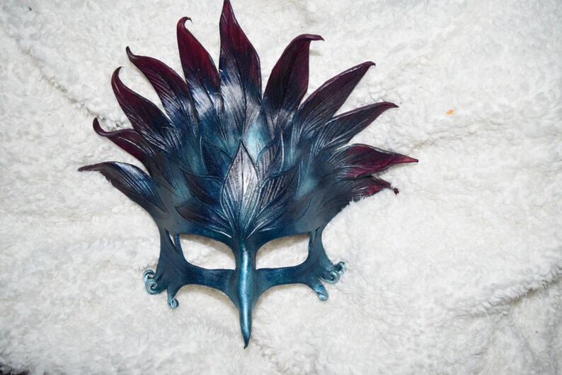 Night phoenix gryphon leather mask dragon custom order in your choice of colour