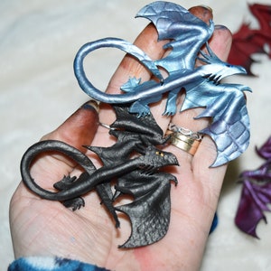 Mini Dragon decoration ornament, hanging dragon , car mirror hanger, Christmas tree - mini leather dragon