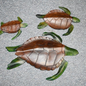 Leather Sea turtle wall hanging image 9