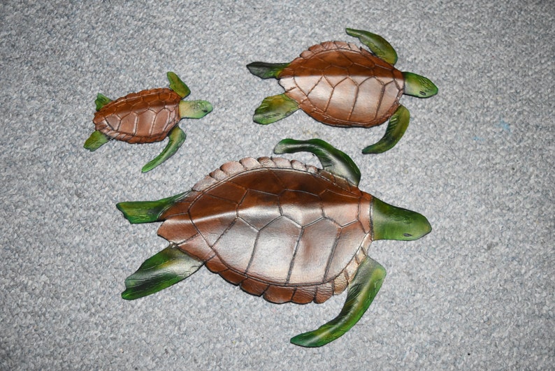 Leather Sea turtle wall hanging image 9