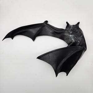 Leather bat - wall hanging flapping in the air view - 11-12 inches wingspan