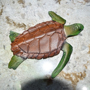 Leather Sea turtle wall hanging image 4