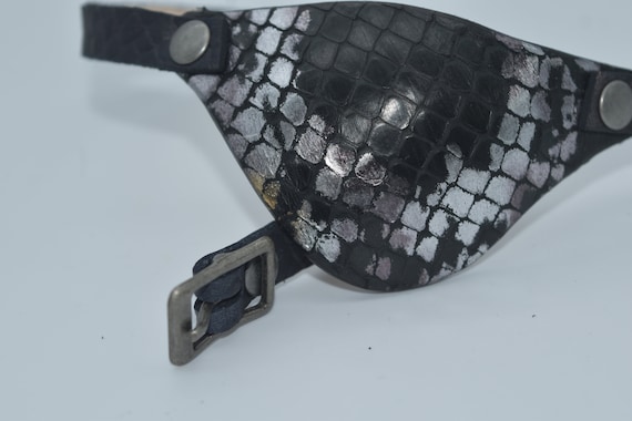 Dragon Scale Leather Eye Patch With Adjustable Buckle for Unisex