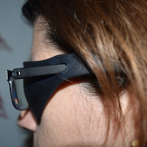 Leather eye patch to work with glasses will work for permanent use not touching the eye NEEDS glasses to work image 3