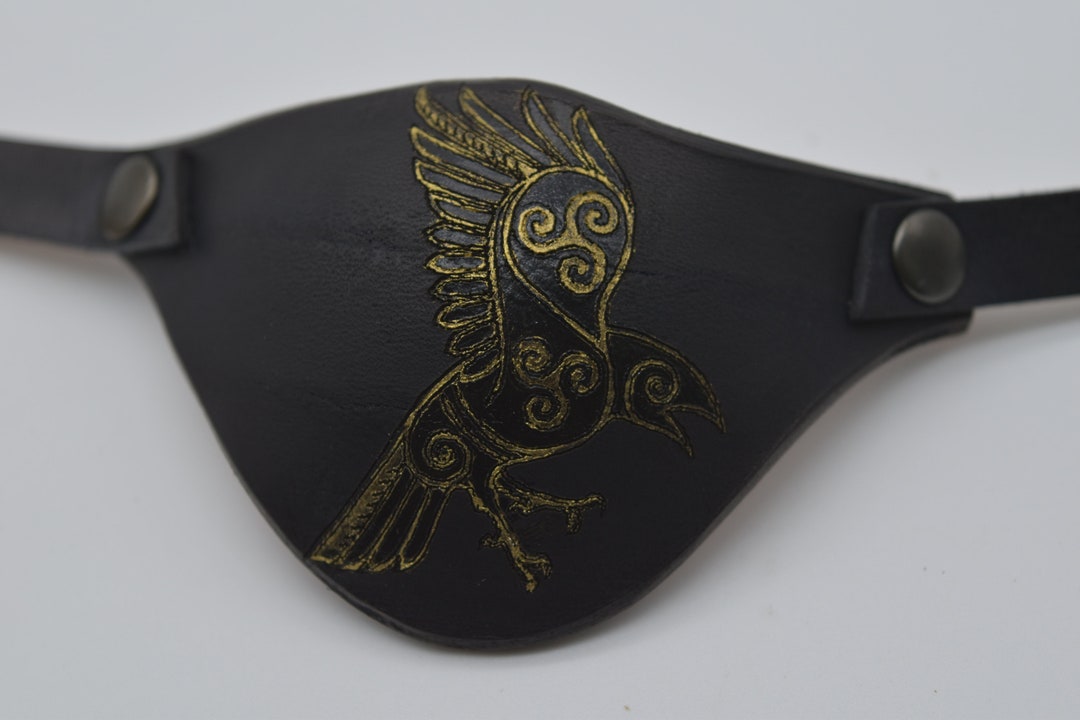 Leather Eye Patch Celtic Knot Odins Ravens Leather Eye Patch With