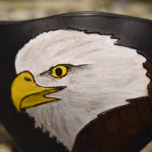 Eagle and US flag distressed Leather eye patch with adjustable buckle not touching the eye custom in this style/or image 5