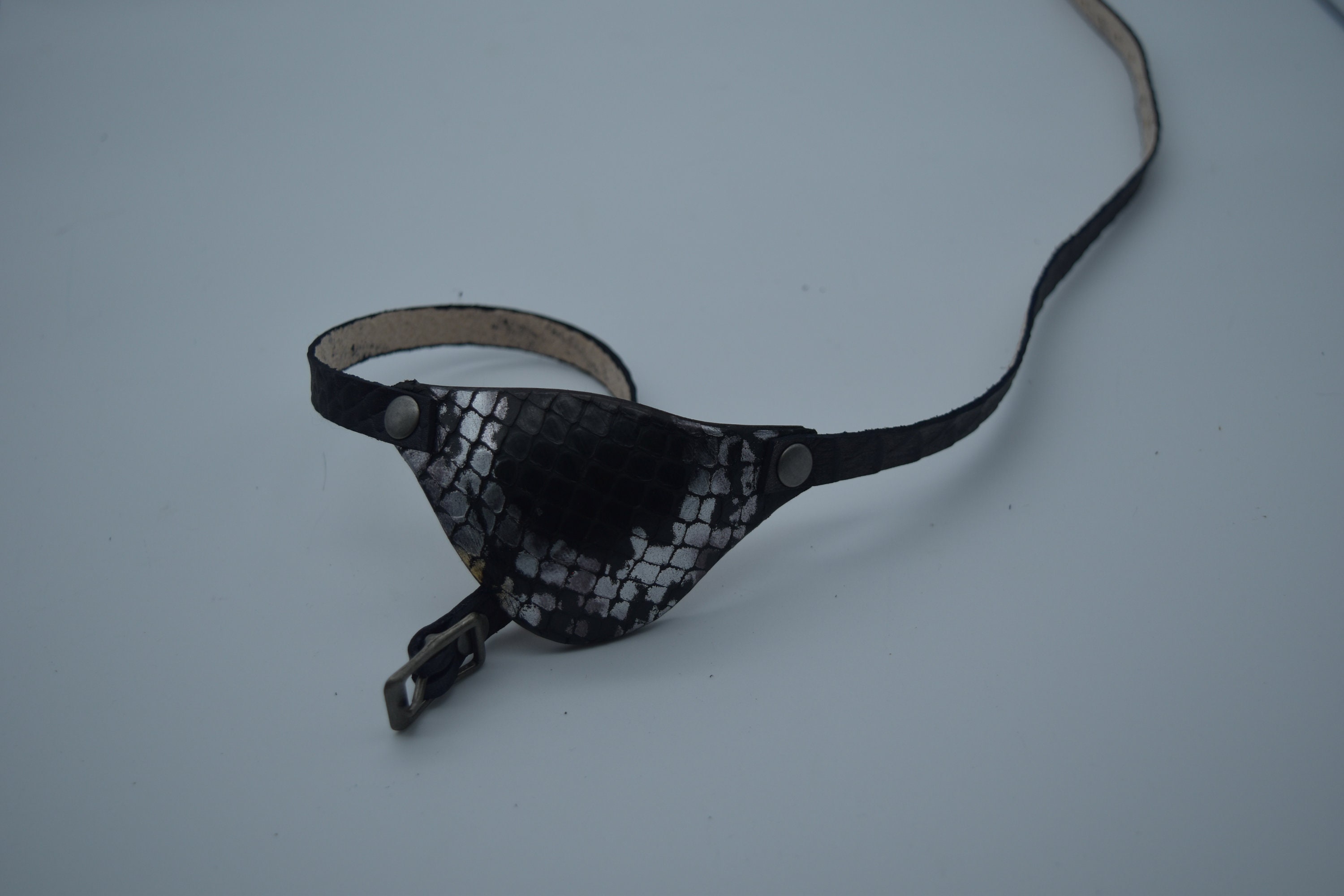 Dragon Scale Leather Eye Patch With Adjustable Buckle for Unisex 