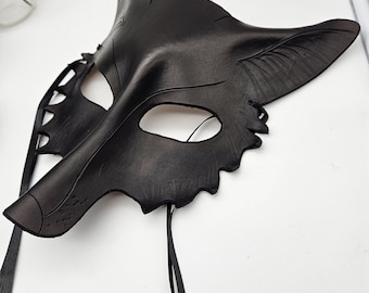 Zwart wolvenleren masker - zwart wolvenmasker voor uniseks - nu verkrijgbaar