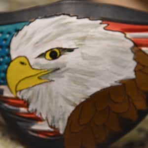 Eagle and US flag distressed Leather eye patch with adjustable buckle not touching the eye custom in this style/or image 4