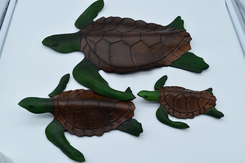 Leather Sea turtle wall hanging image 1