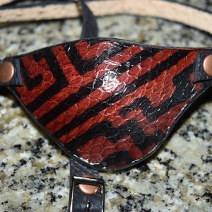 Dragon scale Leather eye patch with adjustable buckle for unisex -will work for permanent use not touching the eye