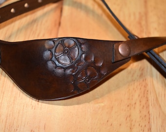 Two gear SLIM Leather eye patch with adjustable buckle for unisex - will work for permanent use not touching the eye