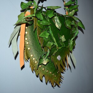 Poison ivy leather purse - ivy costume - green purse - custom order image 8