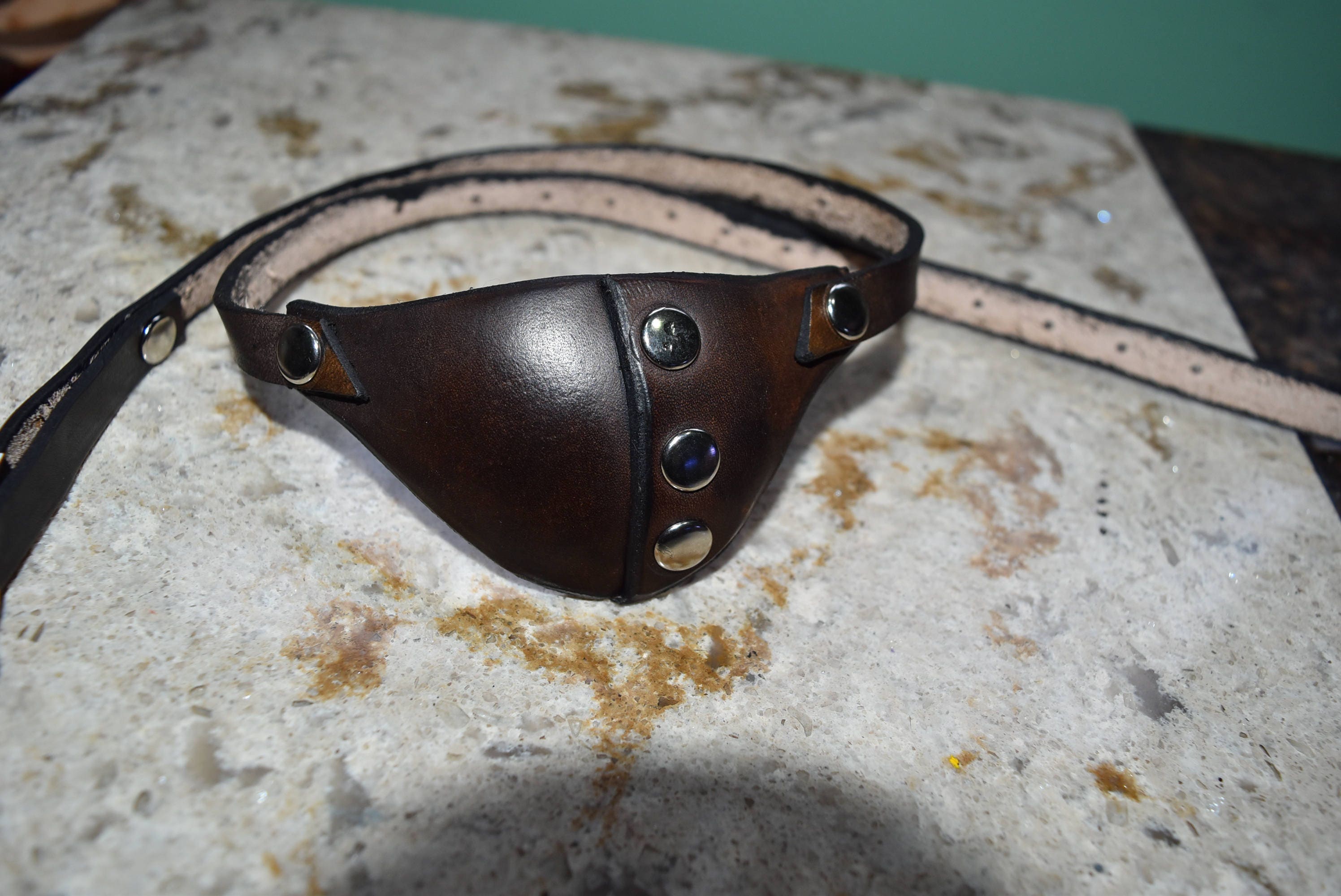 SLIM Leather Eye Patch With Adjustable Buckle Will Work for Permanent Use  Not Touching the Eye Shipping Upgrades Available at Check Out 