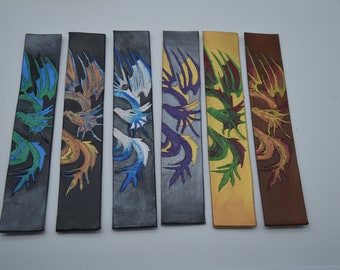 Bookmark Dragon leather bookmark - premade ones on sale and custom colours available