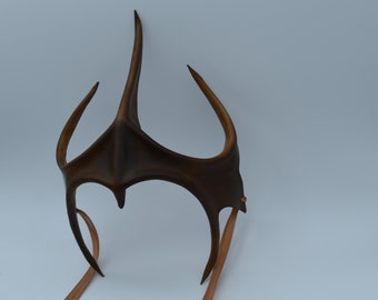 Leather crown in black or brown, smooth leather for unisex - custom order in this colour