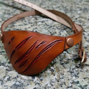 Unique scar pattern Leather eye patch with adjustable buckle - not touching the eye - custom order