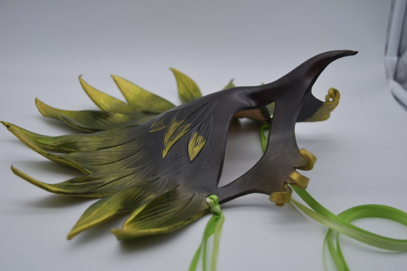 Forest phoenix, fire phoenix dragon, gryphon leather mask - custom orders for ones like it image 7