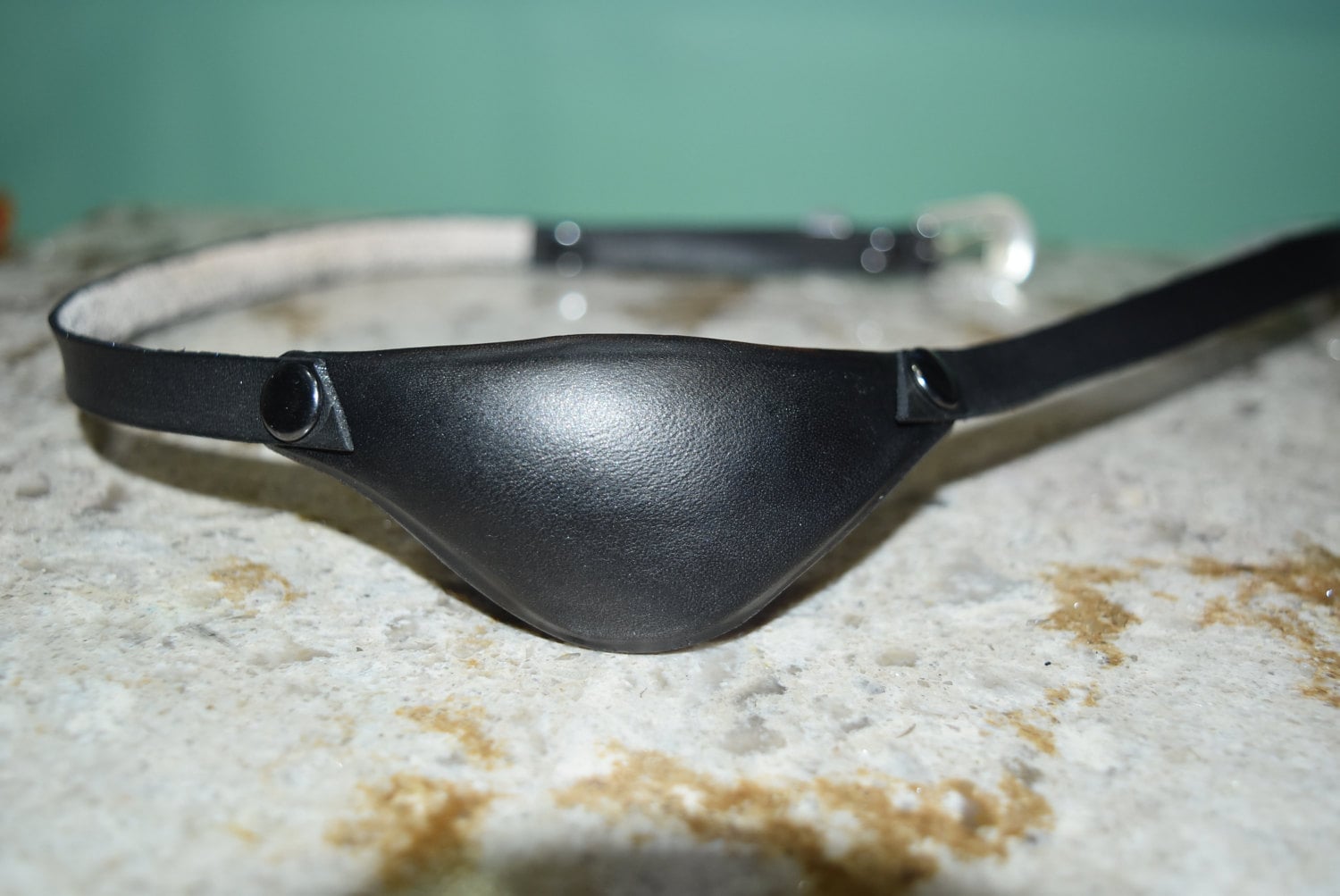 SLIM Leather eye patch with adjustable buckle - will work for permane…
