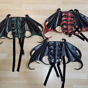 Wearable leather dragon wings for unisex - custom order in your choice of colour