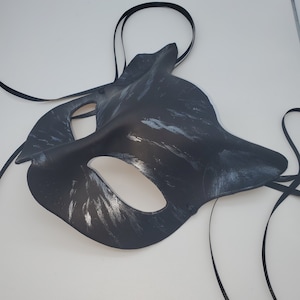 CAT MASK Calico Cat Mask, Leather Cat Mask, Ginger and Black Cat Mask,  Wearable Art Mask, Leather Masks by Faerywhere 