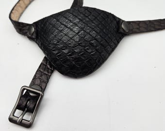 Dragon scale Leather eye patch with adjustable buckle for unisex -will work for permanent use not touching the eye