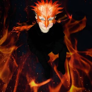 Forest phoenix, fire phoenix dragon, gryphon leather mask - custom orders for ones like it image 8