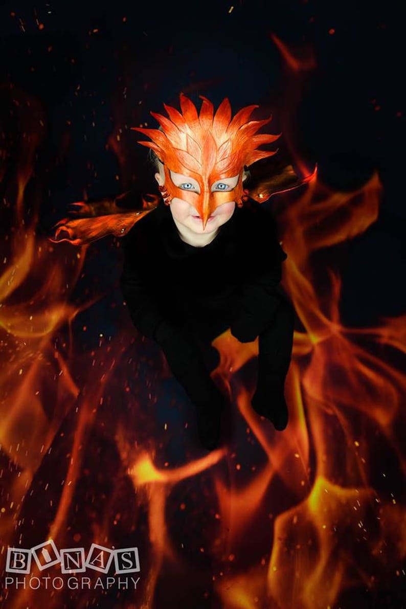 Night phoenix gryphon leather mask dragon custom order in your choice of colour