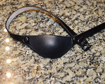 SLIM Leather eye patch with adjustable buckle - will work for permanent use not touching the eye - shipping upgrades available at check out