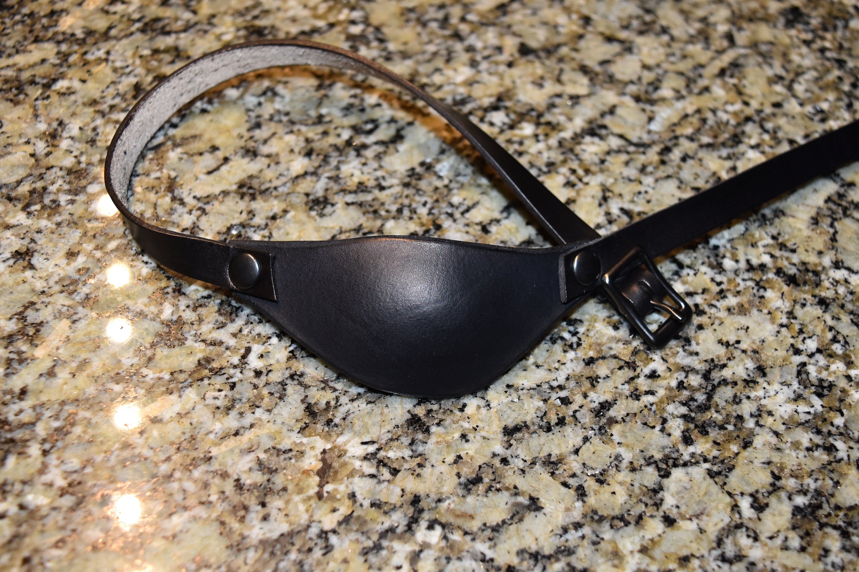 SLIM Leather Eye Patch With Adjustable Buckle Will Work for Permanent Use  Not Touching the Eye Shipping Upgrades Available at Check Out 