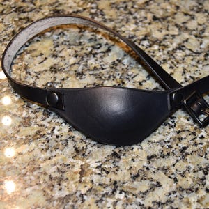 Slim Leather eye patch with adjustable buckle for unisex - will work for permanent use not touching the eye