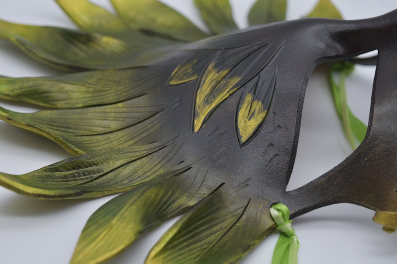Forest phoenix, fire phoenix dragon, gryphon leather mask - custom orders for ones like it image 9