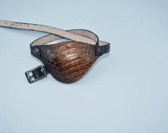 Dragon scale Leather eye patch with adjustable buckle for unisex -will work for permanent use not touching the eye