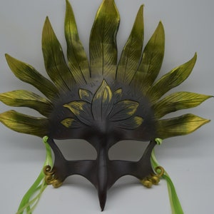 Forest phoenix, fire phoenix dragon, gryphon leather mask - custom orders for ones like it Forest