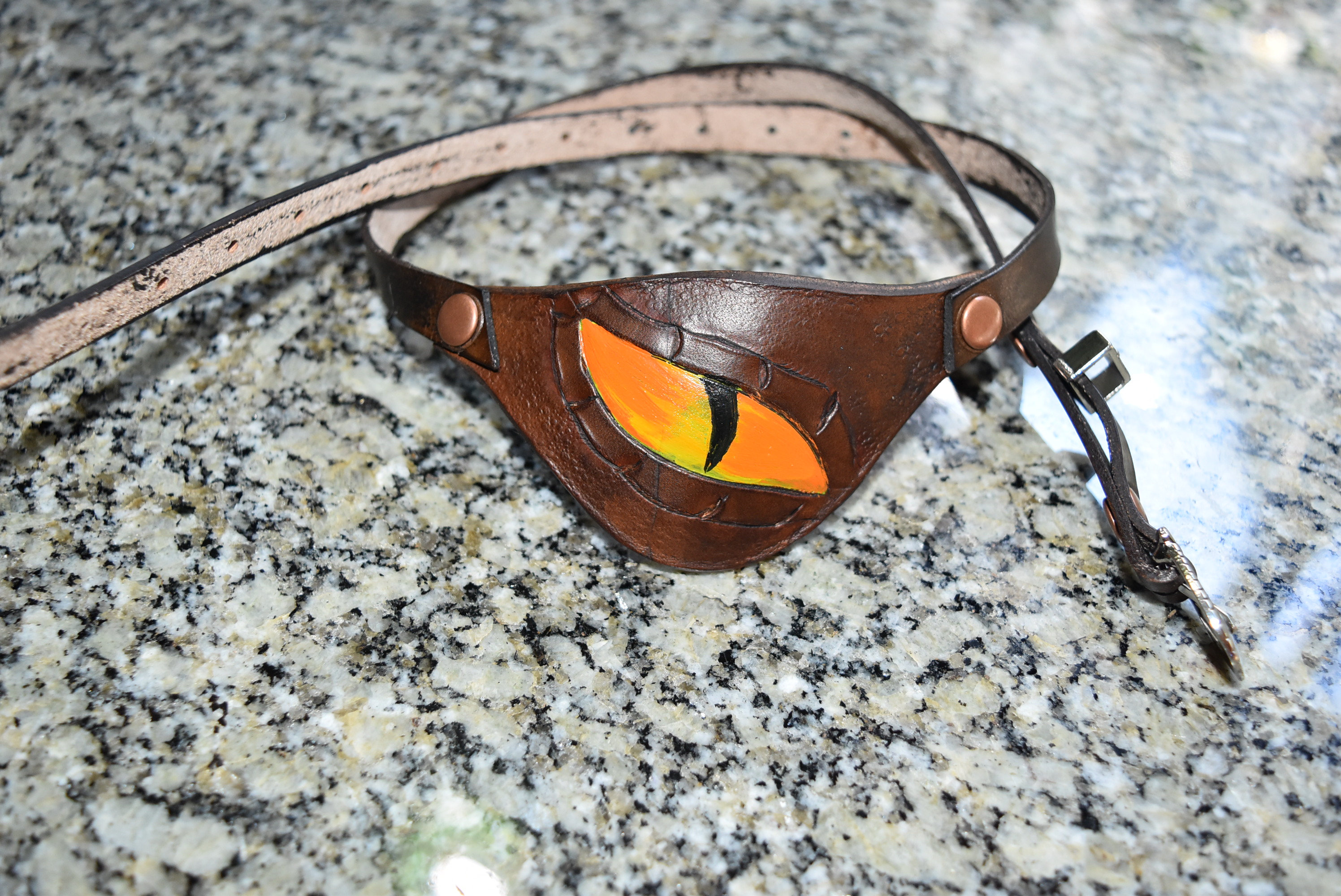 Dragon Scale Leather Eye Patch off White/slightly off White With Adjustable  Buckle Will Work for Permanent Use Not Touching the Eye 