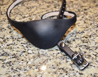 Leather eye patch with adjustable buckle one piece for unisex- will work for medical use not touching the eye - custom order in this style