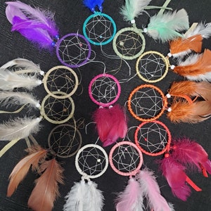 Small dreamcatchers leather wrapped dreamcatchers - look at all pictures - 2.5 - 2.6 inch rings