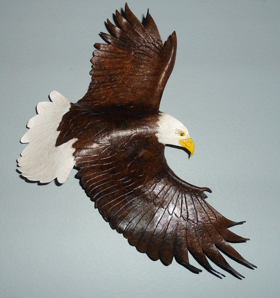 Pájaro de cuero águila calva en vuelo 9-10 O 13-14 - Etsy México