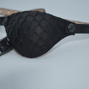 Dragon scale Leather eye patch with adjustable buckle for unisex -will work for permanent use not touching the eye