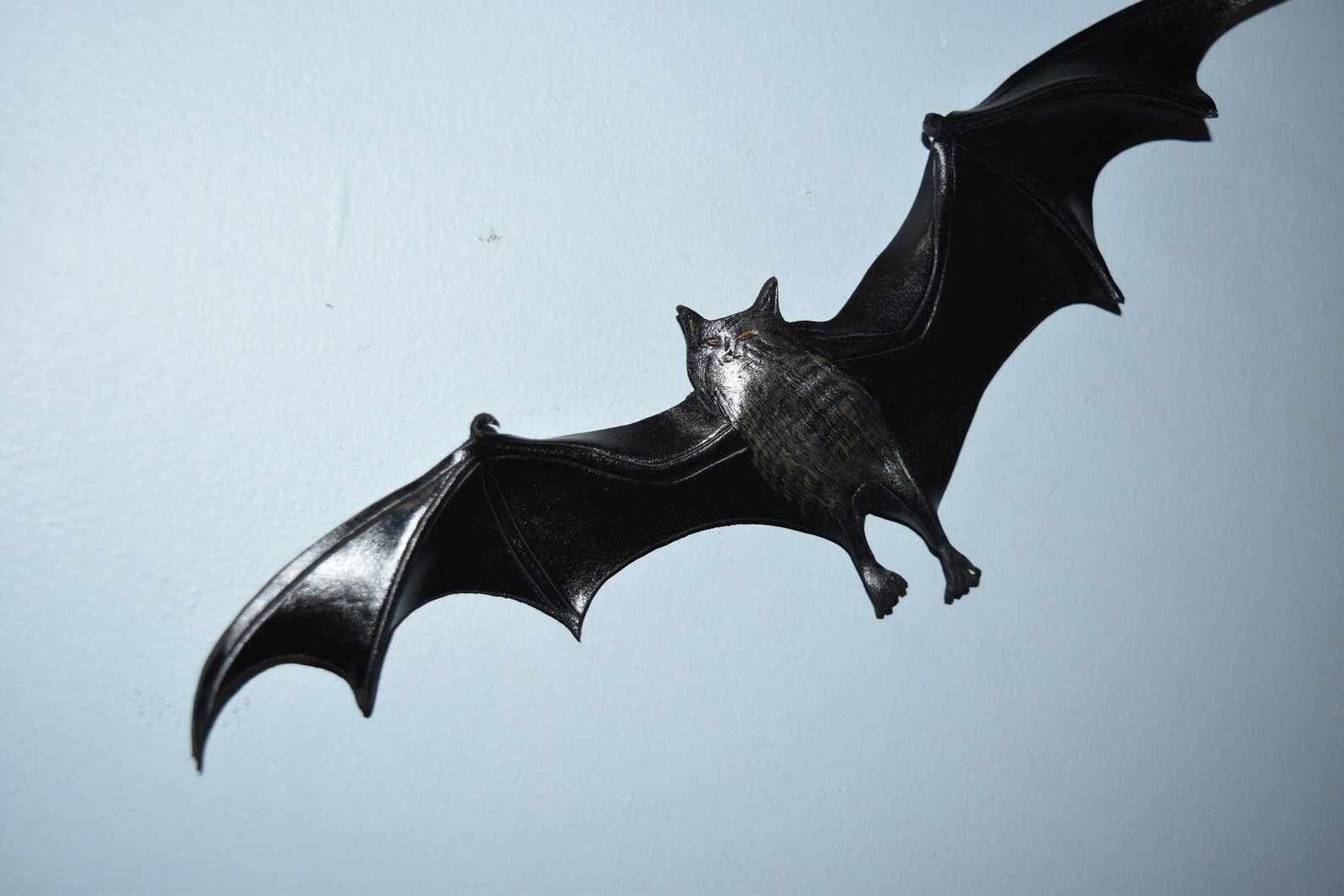 Leather Bat Wall Hanging Front View 15 Inches Wingspan Etsy