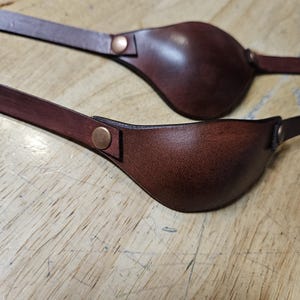 Mahogany Leather eye patch with adjustable buckle for unisex - will work for permanent use not touching the eye