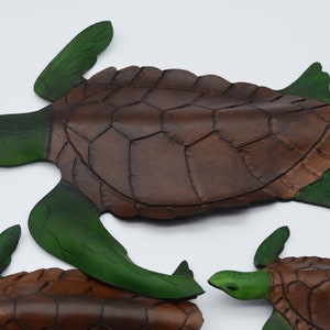 Leather Sea turtle wall hanging image 5