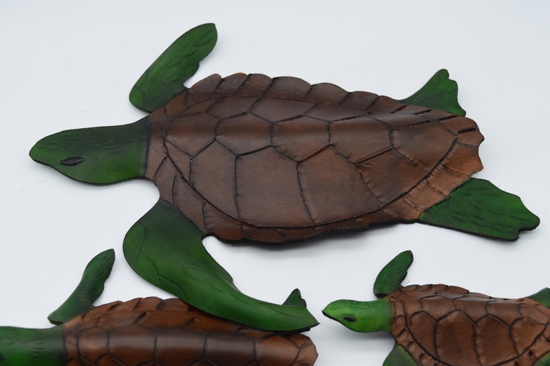 Leather Sea turtle wall hanging image 5