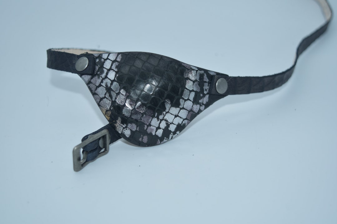 Dragon Scale Leather Eye Patch With Adjustable Buckle for Unisex
