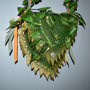 Poison ivy leather purse - ivy costume - green purse - custom order Green/gold